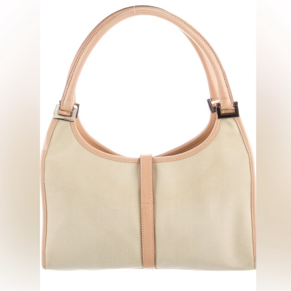 Gucci Vintage Jackie Bardot Hobo – Beige Canvas & Leather Trim - Picture 2 of 16